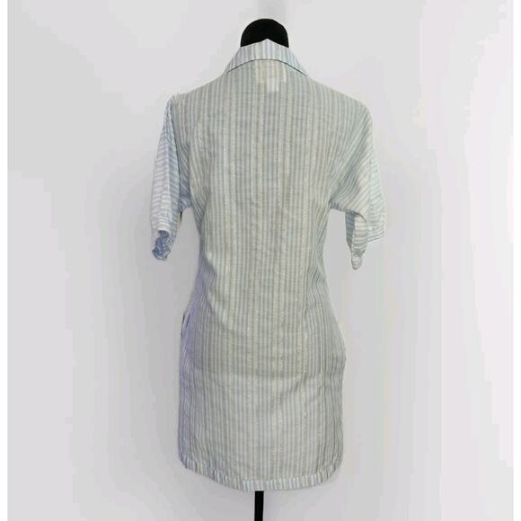 Emily McCarthy Women's Poppy Santorini Metallic Stripes Shift Dress Size XS - Picture 4 of 9